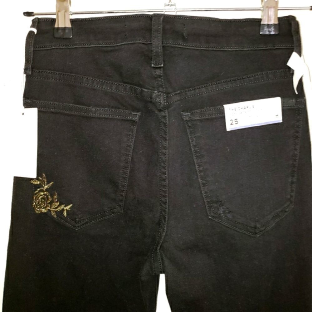 Joe's Jeans The Charlie High Rise Skinny Ankle Embroidered Distressed